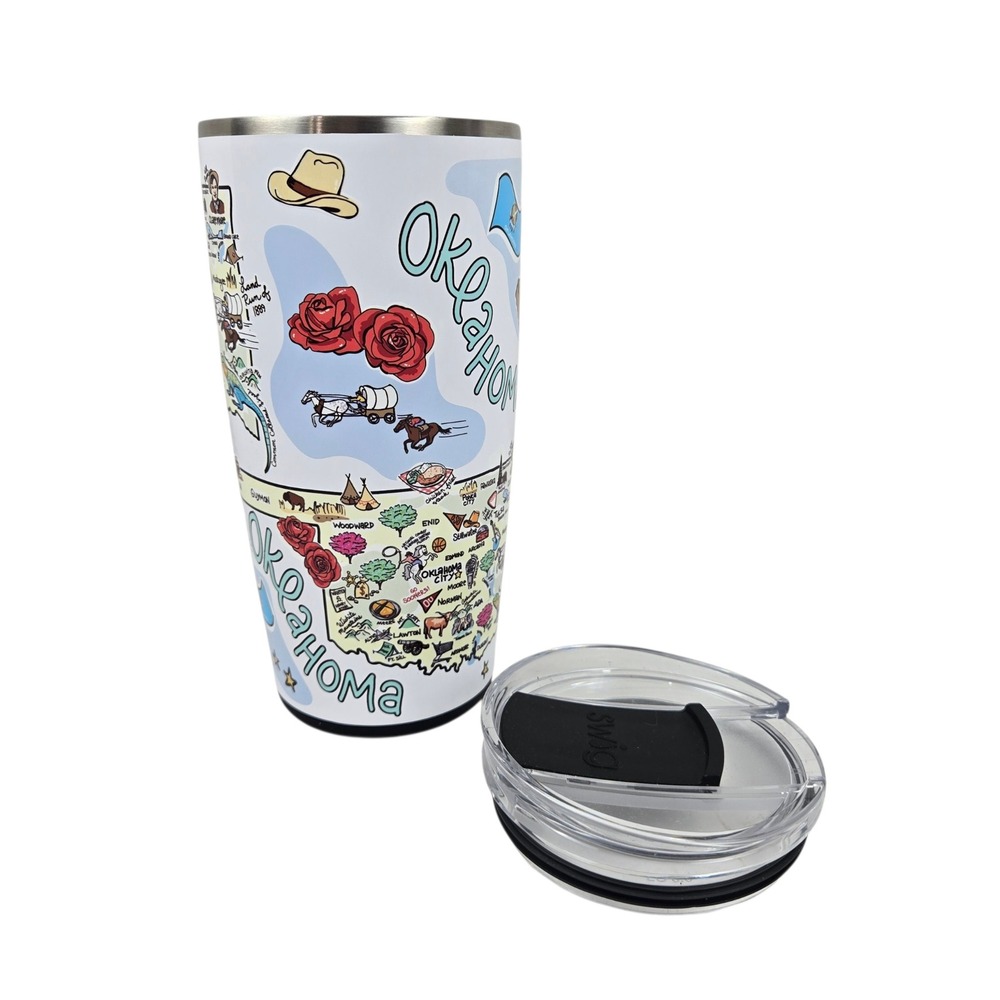 Swig Life Fish Kiss Oklahoma Tumbler 22oz Stainless Steel Travel Mug w Lid NWOT
